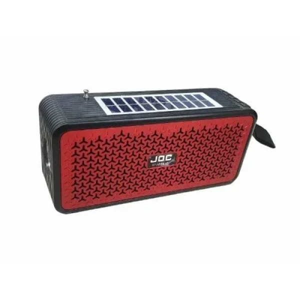 Επαναφορτιζόμενο Ασύρματο Ηχείο Bluetooth με Ηλιακό Πάνελ & Μικρόφωνο JOC H1666MIC Κόκκινο