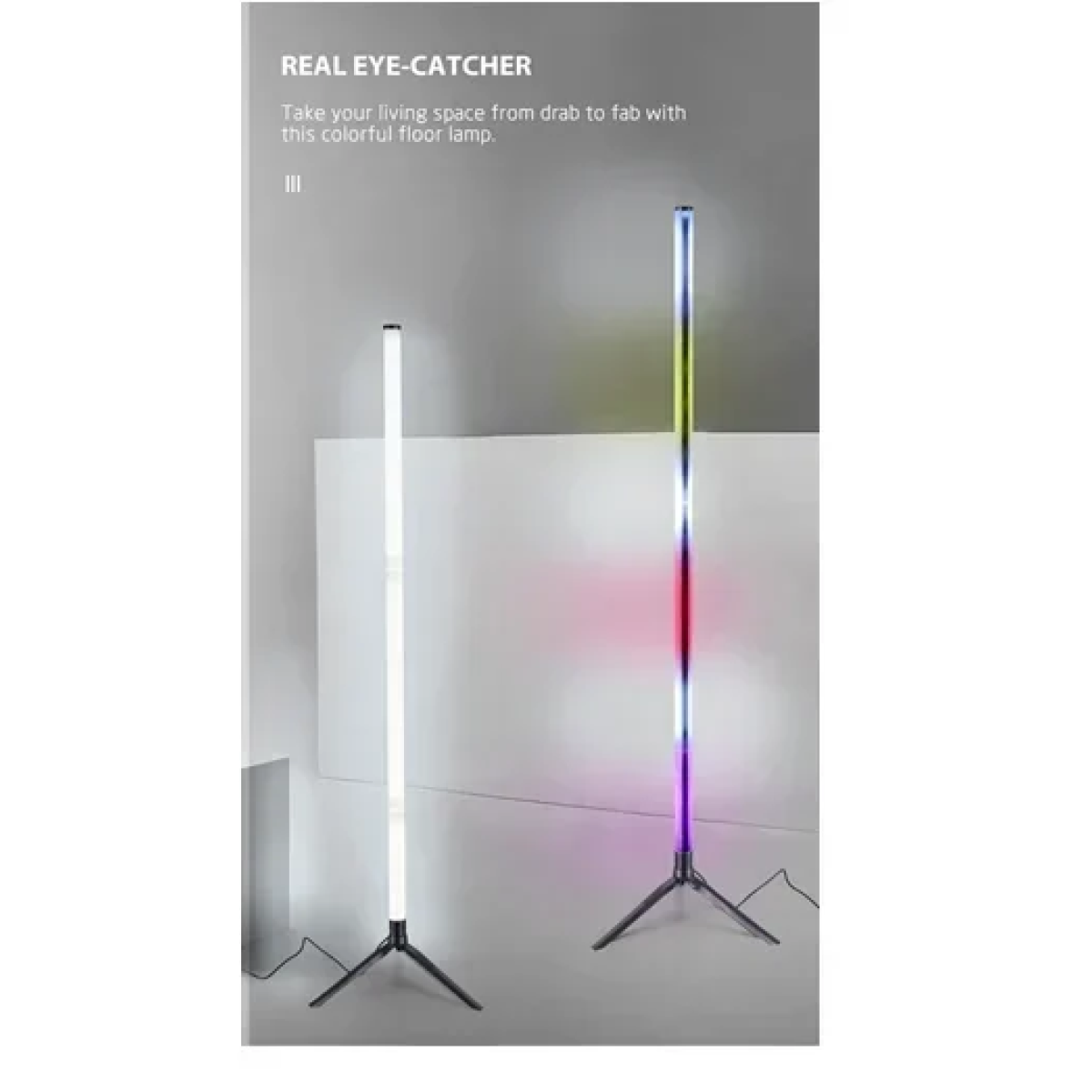 Επιδαπέδιο φωτιστικό RGB LED 120cm με τηλεχειριστήριο και εφαρμογή LD070 - Image 3