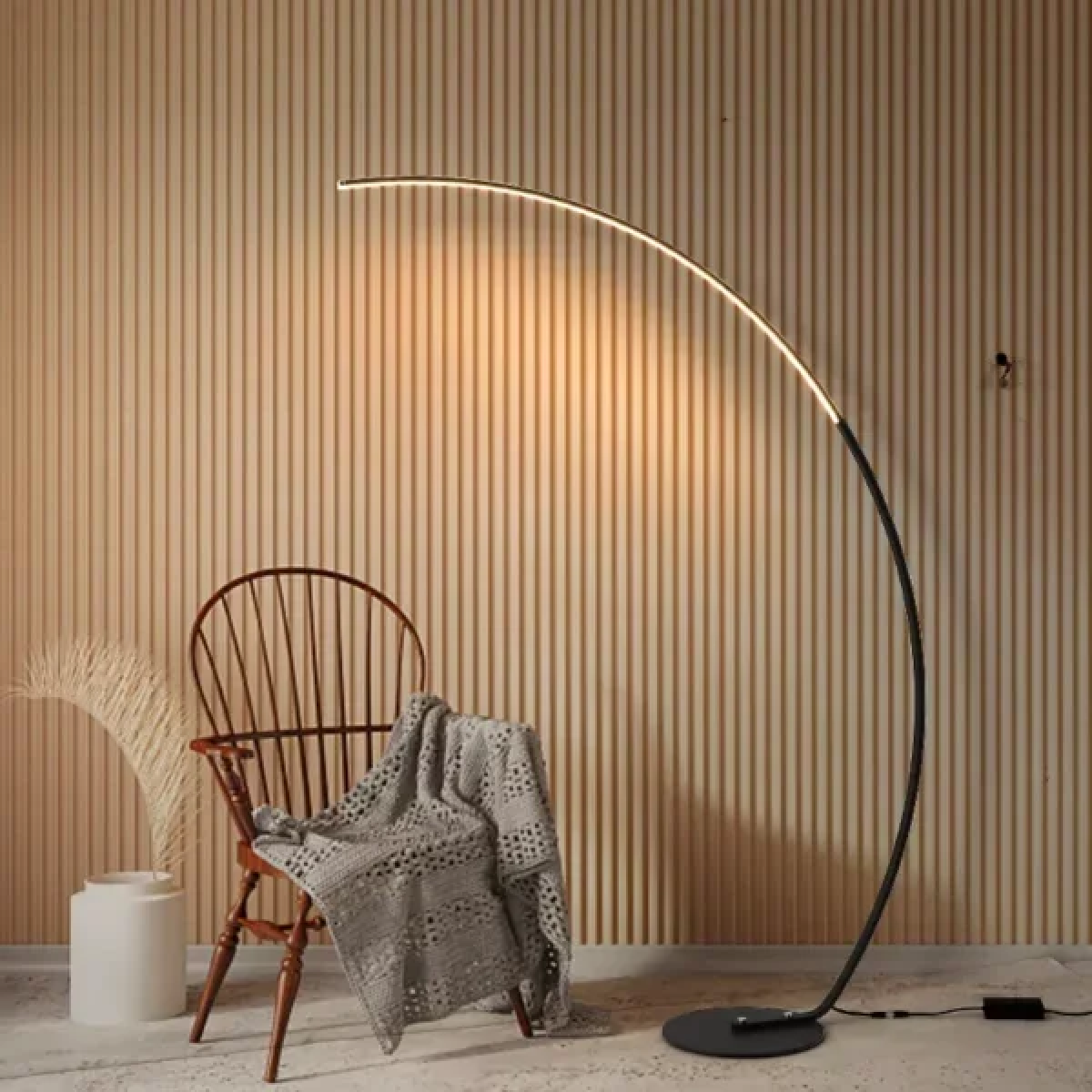 Επιδαπέδιο Nordic Φωτιστικό LED 170cm Dimmable Λευκού Χρώματος με Τηλεχειριστήριο G16-Q35 – Μαύρο