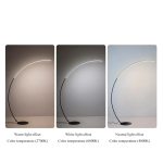 Επιδαπέδιο Nordic Φωτιστικό LED 170cm Dimmable Λευκού Χρώματος με Τηλεχειριστήριο G16-Q35 – Μαύρο