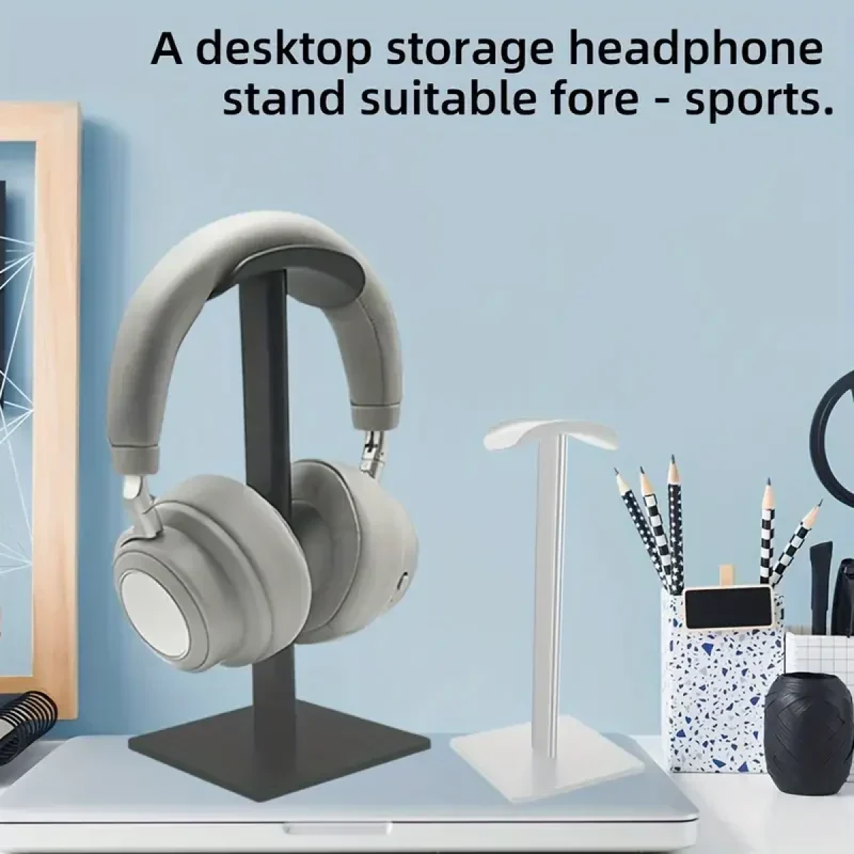 Επιτραπέζια Βάση για Aκουστικά Headphones 24x8x10.5cm - Μαύρο