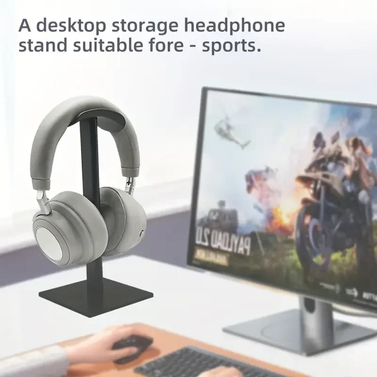 Επιτραπέζια Βάση για Aκουστικά Headphones 24x8x10.5cm - Μαύρο