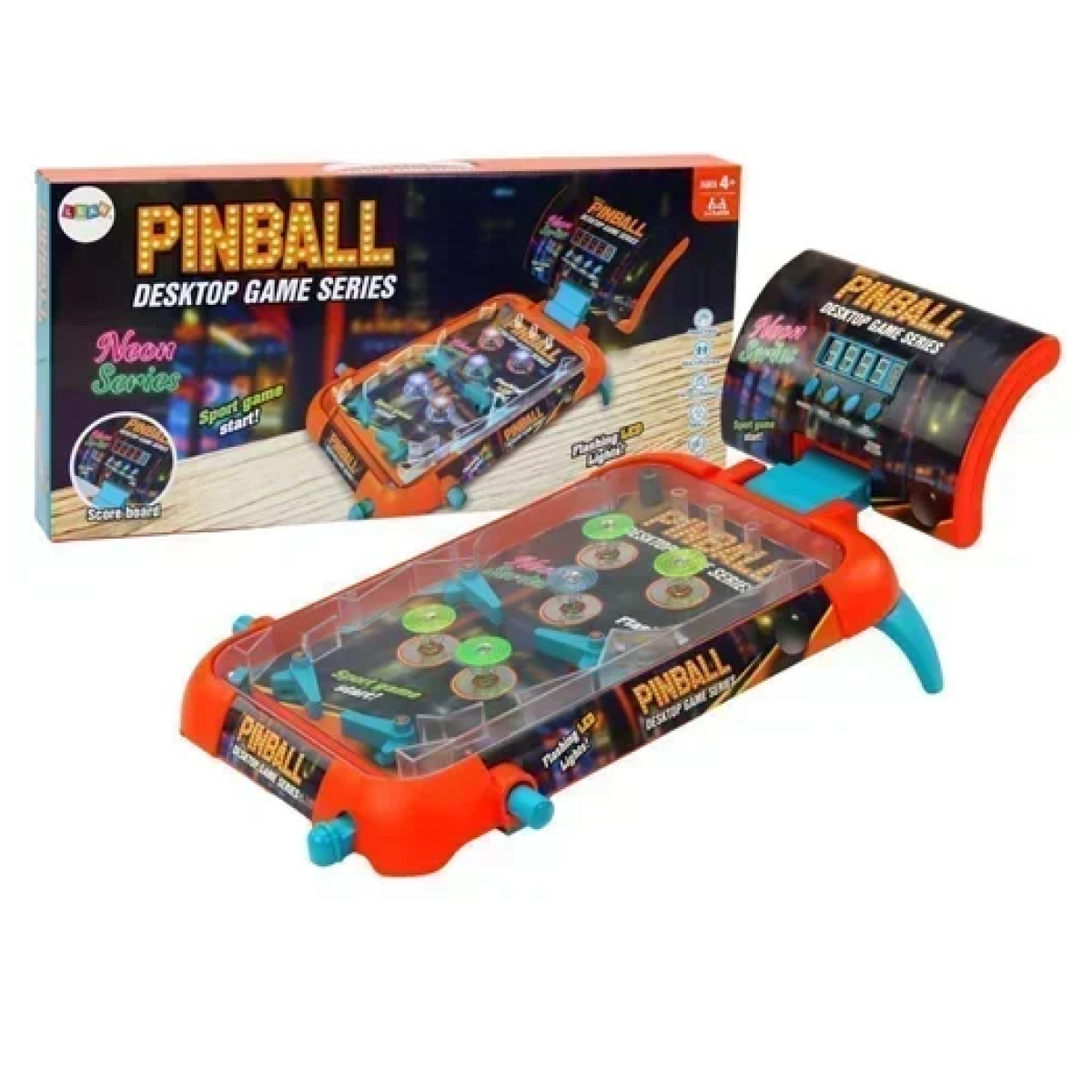 Επιτραπέζιο φλίπερ με LED φωτισμό και ήχο Pinball Desktop Game Series - πορτοκαλί S3019 - Image 2