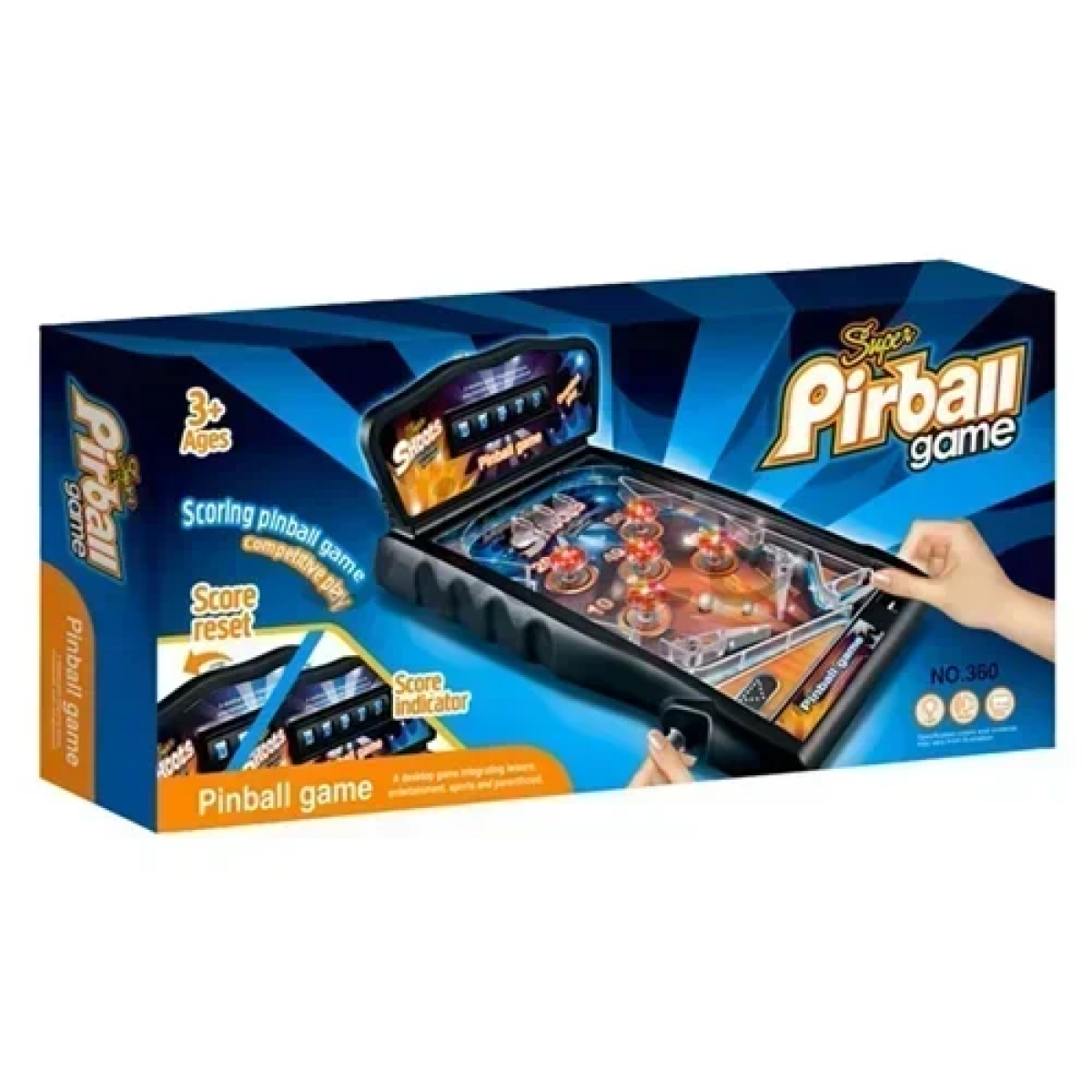 Επιτραπέζιο φλίπερ με LED φωτισμό και ήχο Super Pinball Game - μπλε - Image 2