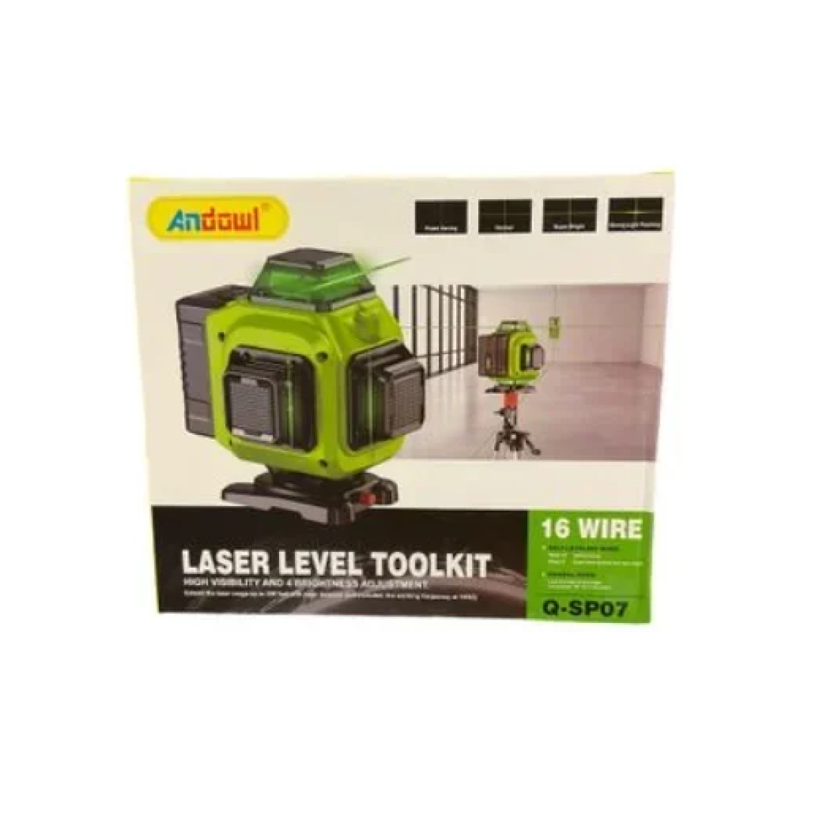 Εργαλείο ευθυγράμμισης - Laser Level Tool Kit Andowl Q-SP07 πράσινο - Image 5