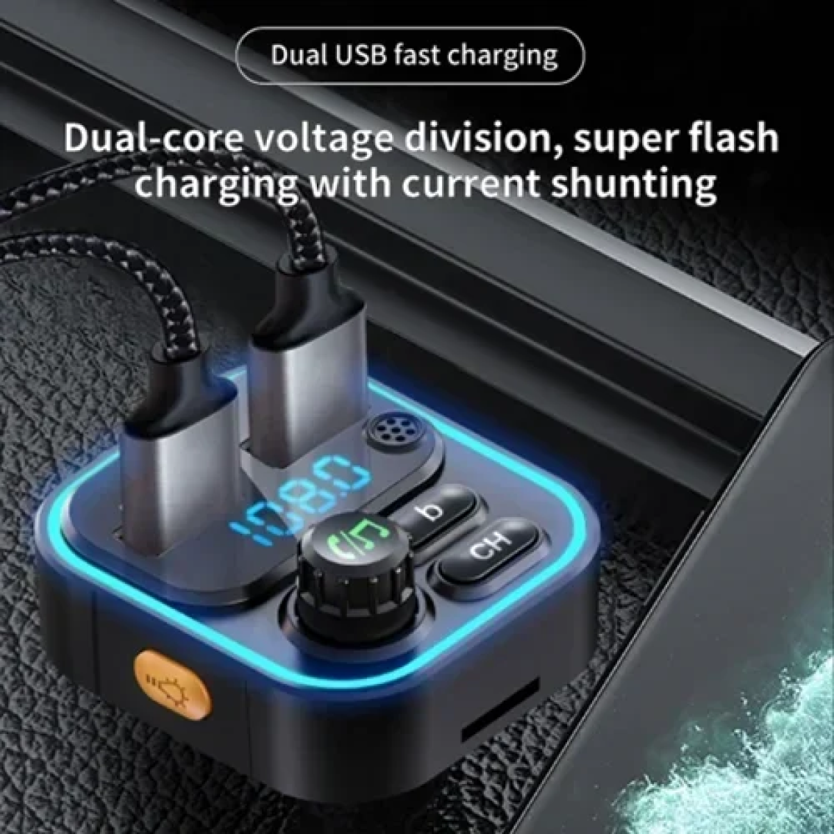 FM Transmitter και φορτιστής αυτοκινήτου WP-C52 μαύρο - Image 3