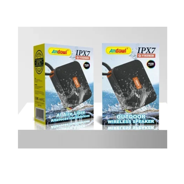 Φορητό ασύρματο ηχείο Bluetooth με φωτισμό RGB Andowl Q-YX0909 μαύρο
