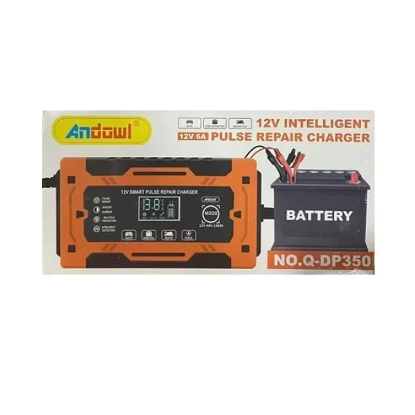 Φορτιστής μπαταριών 12V 6A Andowl Q-DP350 πορτοκαλί/μαύρο