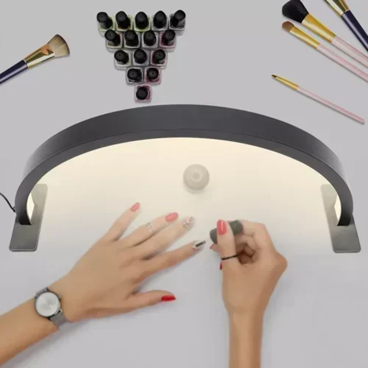 Φωτιστικό LED Manicure Half Moon με ρύθμιση έντασης 58cm – μαύρο - Image 6