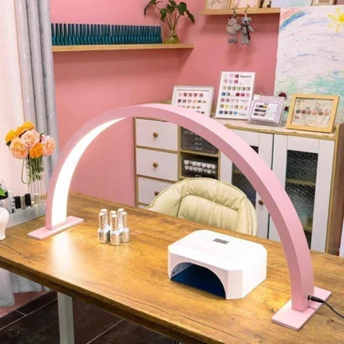 Φωτιστικό LED Manicure Half Moon με ρύθμιση έντασης 58cm – ροζ - Image 2