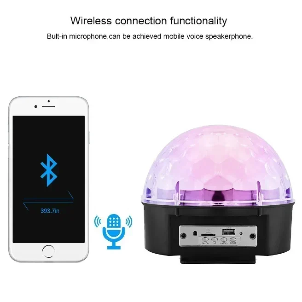 Φωτορυθμικό LED Disco Ball Party Με 9 Διαφορετικά Χρώματα 240924-1