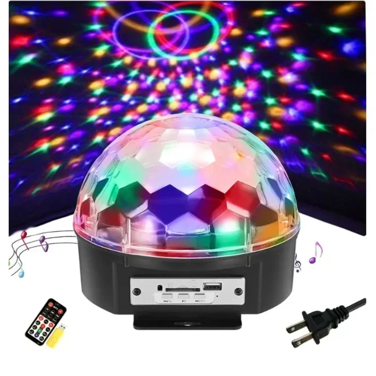 Φωτορυθμικό LED Disco Ball Party Με 9 Διαφορετικά Χρώματα 240924-1