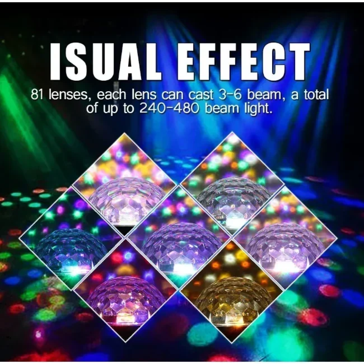 Φωτορυθμικό LED Disco Ball Party Με 9 Διαφορετικά Χρώματα 240924-1