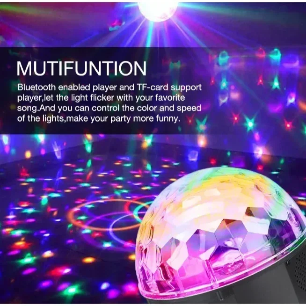 Φωτορυθμικό LED Disco Ball Party Με 9 Διαφορετικά Χρώματα 240924-1