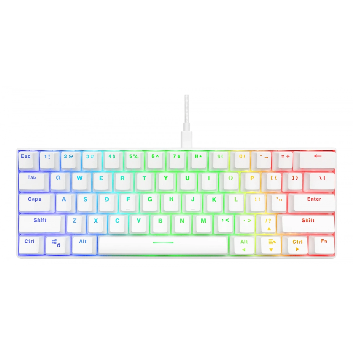 Deltaco Gaming Πληκτρολόγιο Μηχανικό Mini Ενσύρματο RGB US Layout Red Switches Λευκό GAM-075-W-US - Image 3