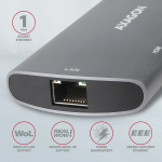 2x USB-A + PD 100W Ασημί HMC-6M2