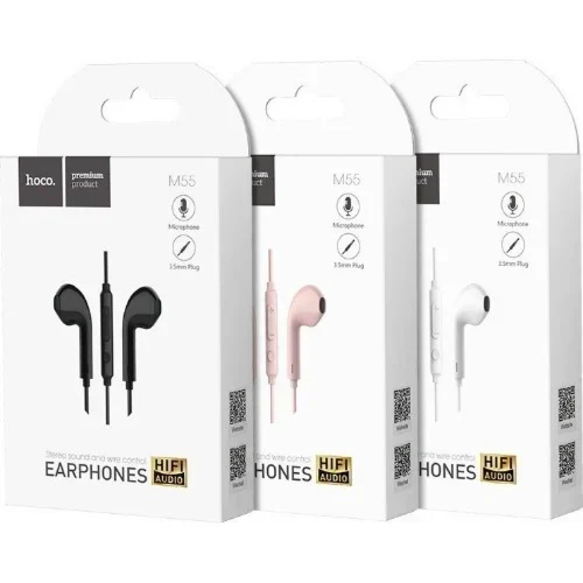 Hoco M55 Ακουστικά Handsfree με Βύσμα 3.5mm - Λευκό