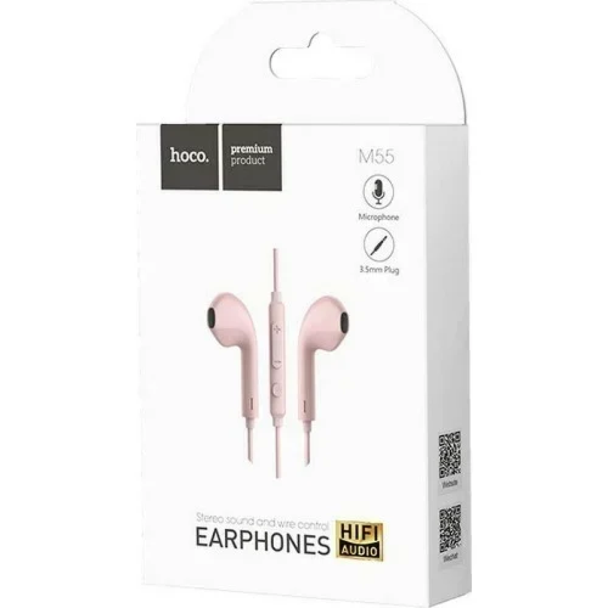 Hoco M55 Ακουστικά Handsfree με Βύσμα 3.5mm - Ροζ