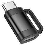 Hoco UA31E Μετατροπέας USB-C male σε Lightning female Μαύρο