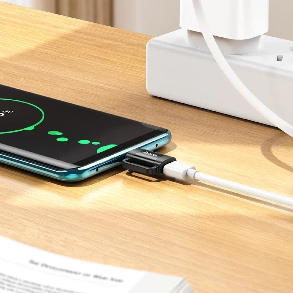 Hoco UA31E Μετατροπέας USB-C male σε Lightning female Μαύρο