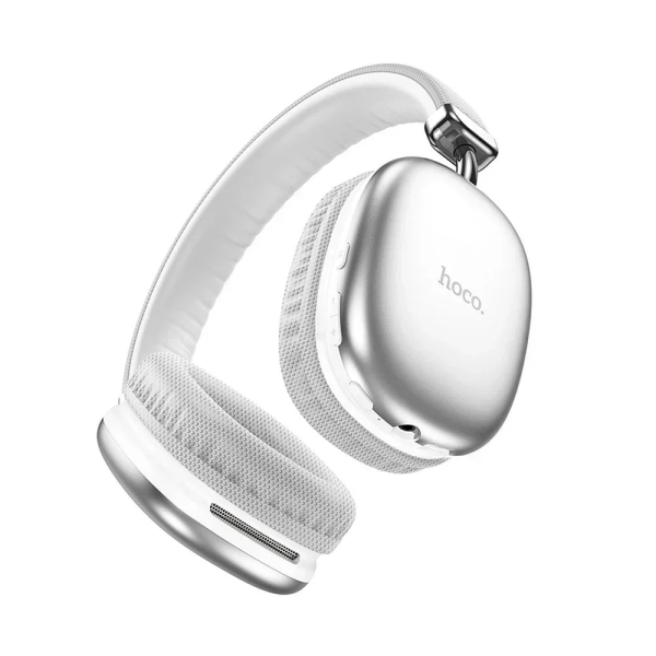 Hoco W35 Ασύρματα/Ενσύρματα Over Ear Ακουστικά με 40 ώρες Λειτουργίας Ασημί