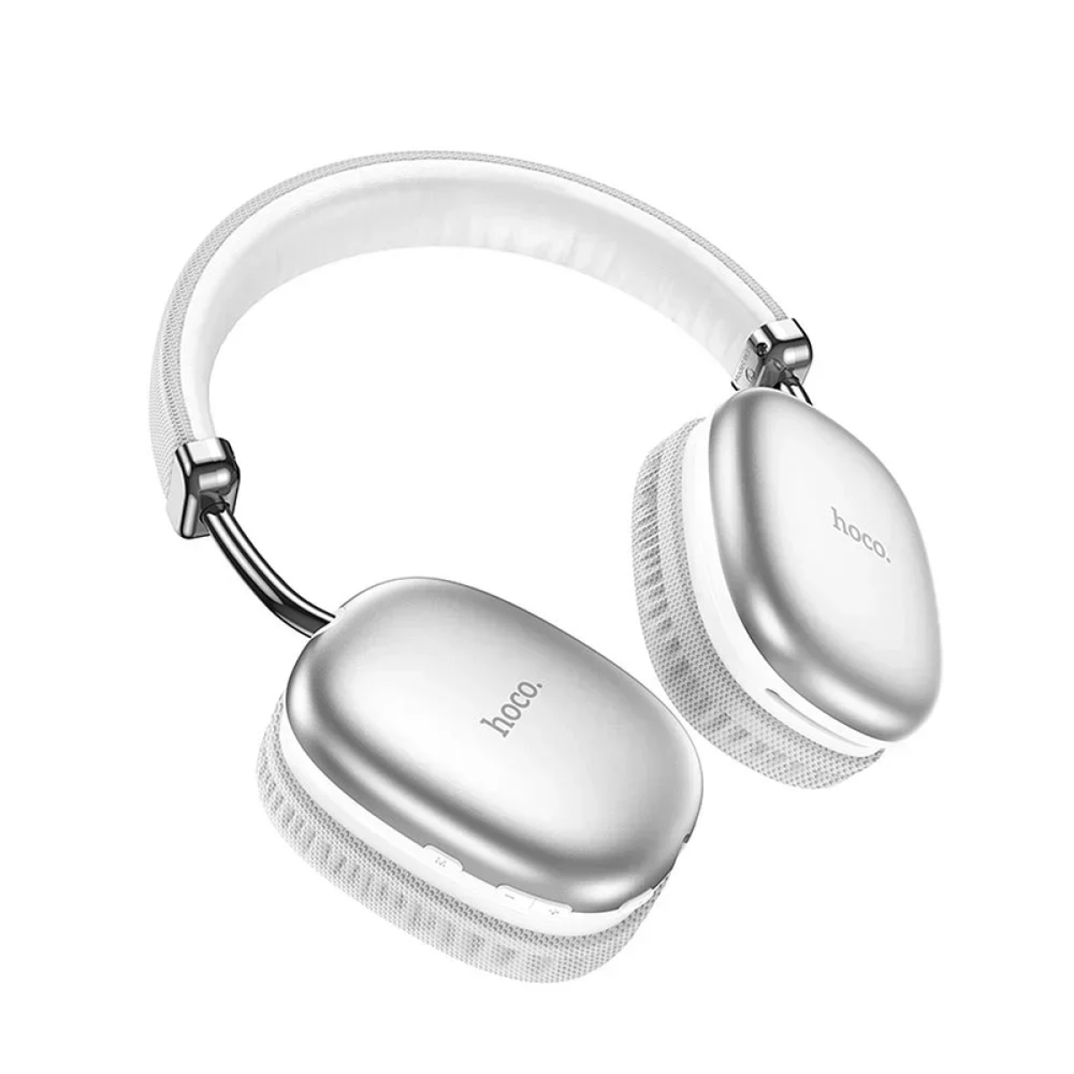 Hoco W35 Ασύρματα/Ενσύρματα Over Ear Ακουστικά με 40 ώρες Λειτουργίας Ασημί