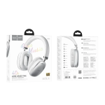 Hoco W35 Ασύρματα/Ενσύρματα Over Ear Ακουστικά με 40 ώρες Λειτουργίας Ασημί