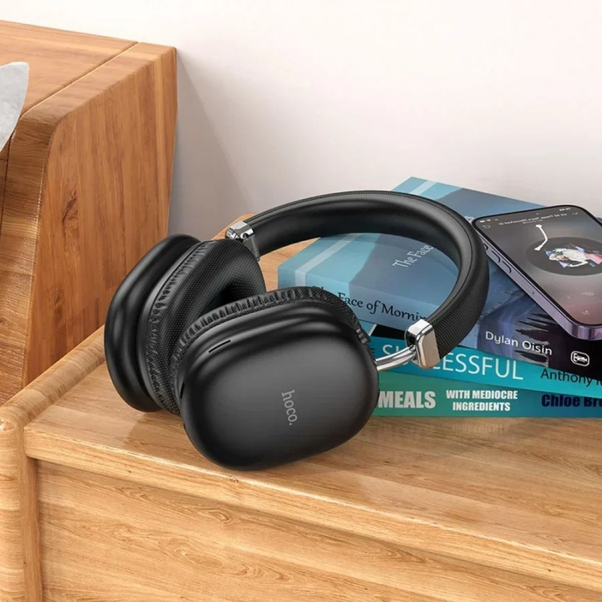 Hoco W35 Ασύρματα/Ενσύρματα Over Ear Ακουστικά με 40 ώρες Λειτουργίας Μαύρα