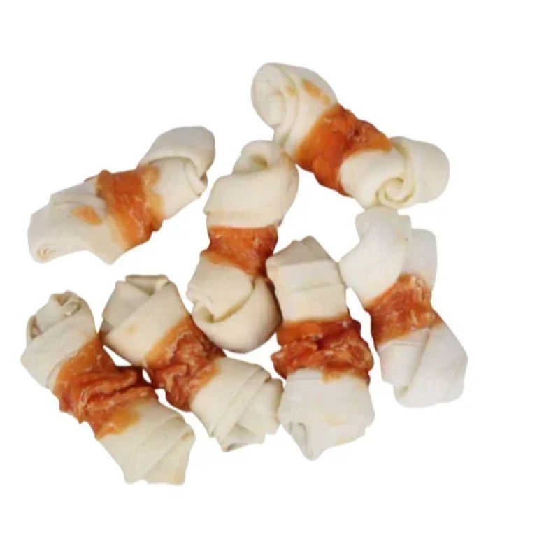 Μασόμενα Sticks Bicolor για Σκύλους απο Φυσικό Δέρμα με γεύση Κοτόπουλο 6,5εκ. (10τμχ)