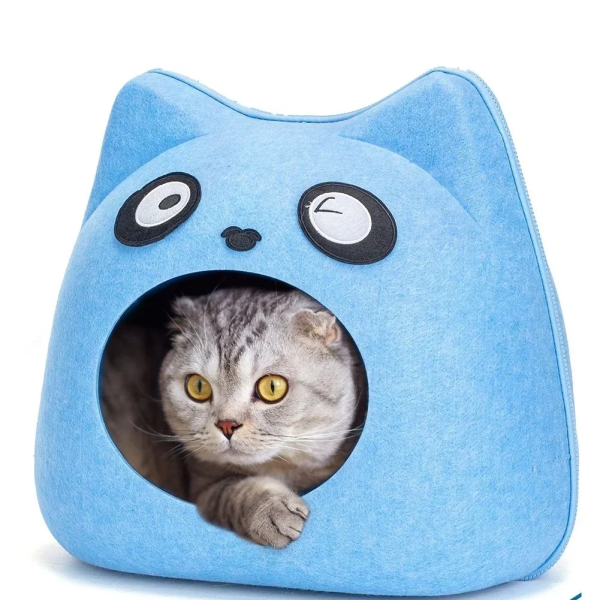 Φωλιά για Γάτες σε σχήμα Πάντα L45*W32*H41cm Μπλέ