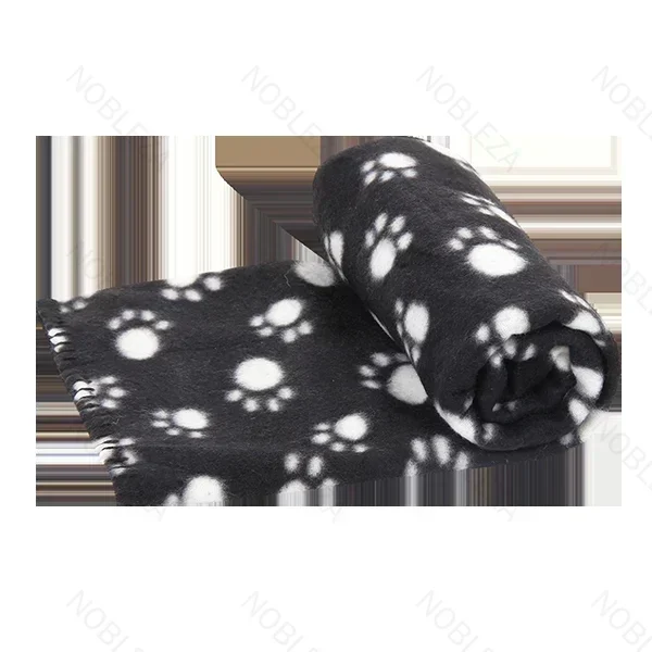 Κουβέρτα Κατοικιδίων σε σχέδιο Paw Print L120*W100cm Medium Μαύρη