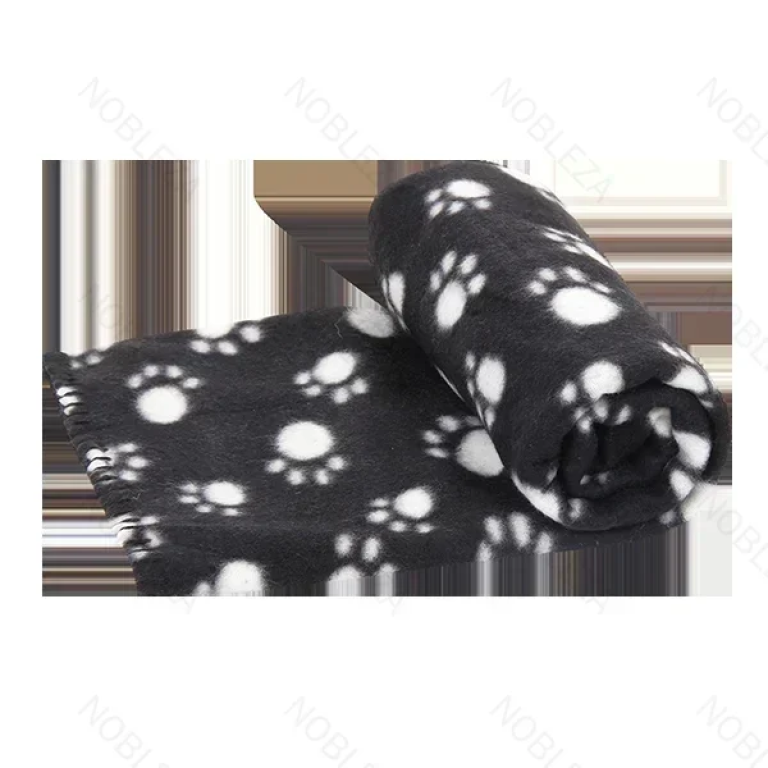 Κουβέρτα Κατοικιδίων σε σχέδιο Paw Print L120*W100cm Medium Μαύρη