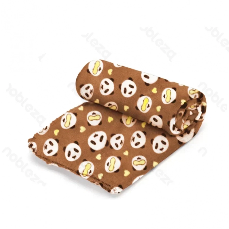 Κουβέρτα Κατοικιδίων με σχέδιο Panda L120*W100cm Medium Καφέ