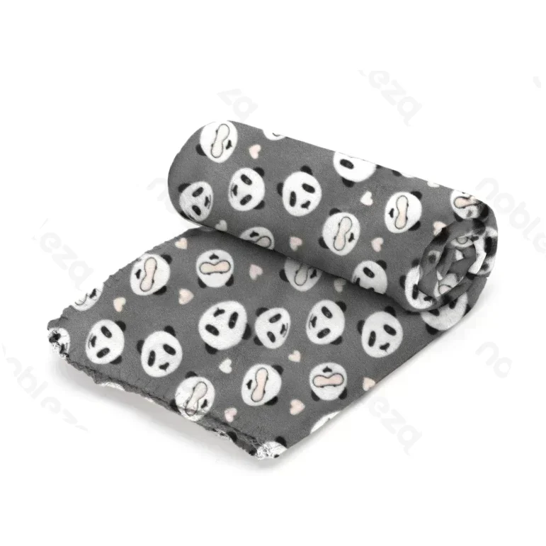 Κουβέρτα Κατοικιδίων με σχέδιο Panda L160*W100cm Large Γκρί