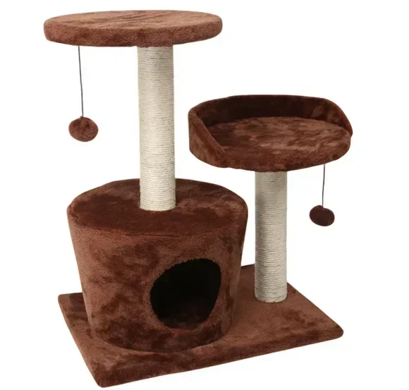 Γατόδεντρο με Ονυχοδρόμιο 2 επιπέδων L49*W35*H60cm Καφέ