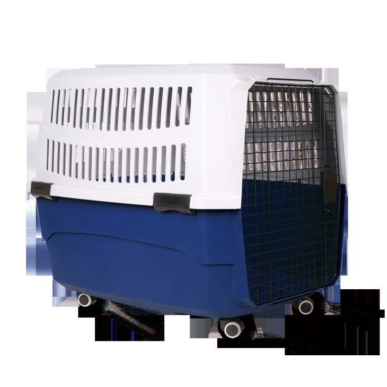 Κλουβί Μεταφοράς Κατοικιδίων με Ροδάκια L91.5*W61*H66cm XXL Μπλέ/Γκρί