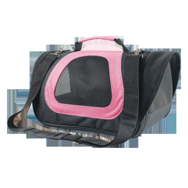 Τσάντα Μεταφοράς για Κατοικίδια L34*W21*H22cm Small Μαύρο/Ρόζ