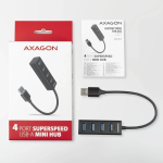 Axagon USB-A HUB 4x USB-A 3.2 Gen 1 Μεταλλικό Καλώδιο 20cm Μαύρο HUE-M1A - Image 4