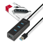 Axagon 4x USB3.0 Charging Hub 1.2m Cable, MicroUSB Charging HUE-S2BL - Image 3