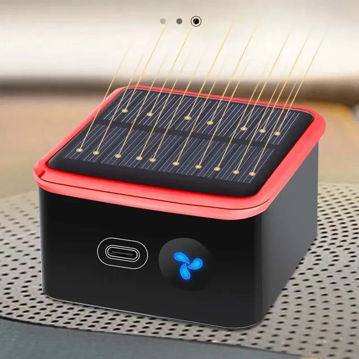 Ηλιακός Καθαριστής Αέρα Αυτοκινήτου USB 18054-11 Μαύρο/Kόκκινο