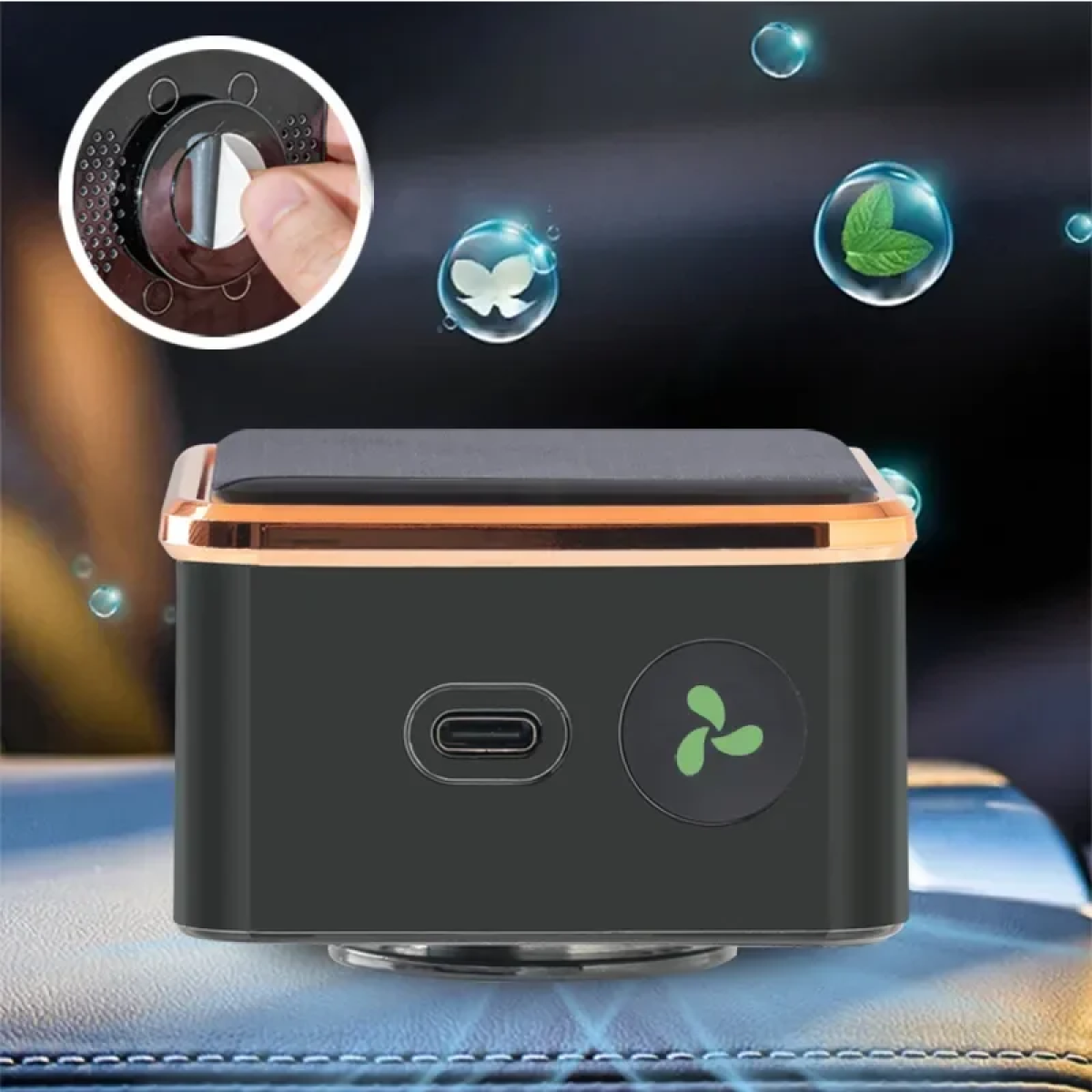 Ηλιακός Καθαριστής Αέρα Αυτοκινήτου USB 18054-11 Μαύρο/Kόκκινο