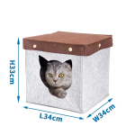 Σπιτάκι για Γάτες L34*W34*H33cm Γκρί/Καφέ