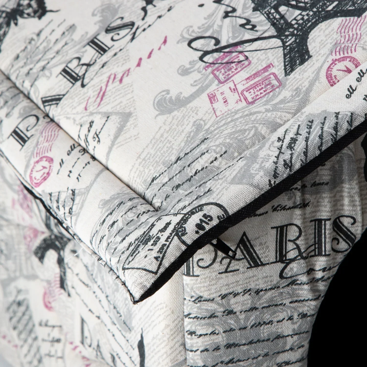 Σπιτάκι Υφασμάτινο για Σκύλους με Σχέδιο Paris L53*W50*H43cm Large Γκρί