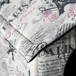 Σπιτάκι Υφασμάτινο για Σκύλους με Σχέδιο Paris L53*W50*H43cm Large Γκρί