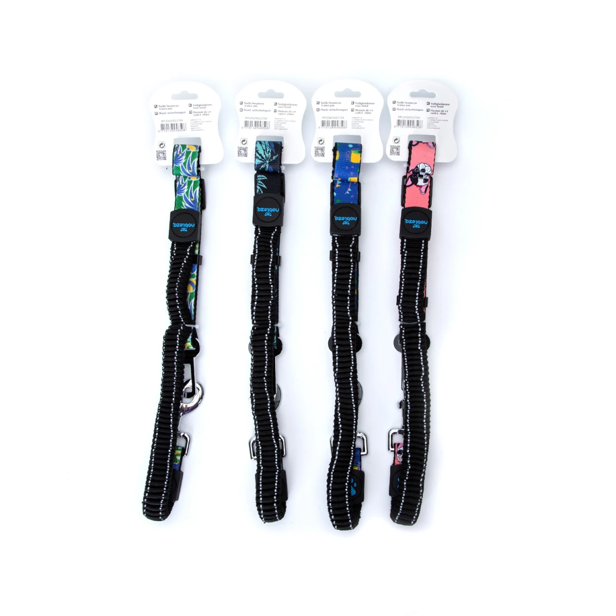 Αντικραδασμική Ζώνη Ασφαλείας Αυτοκινήτου για Κατοικίδια W2,5*L70-90cm XLarge Μπλέ