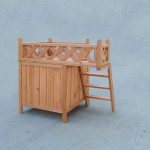 Σπιτάκι Ξύλινο για Γάτες και Σκύλους με Σκάλα και Χώρο στο Πάνω Μέρος L73*W53*H66cm