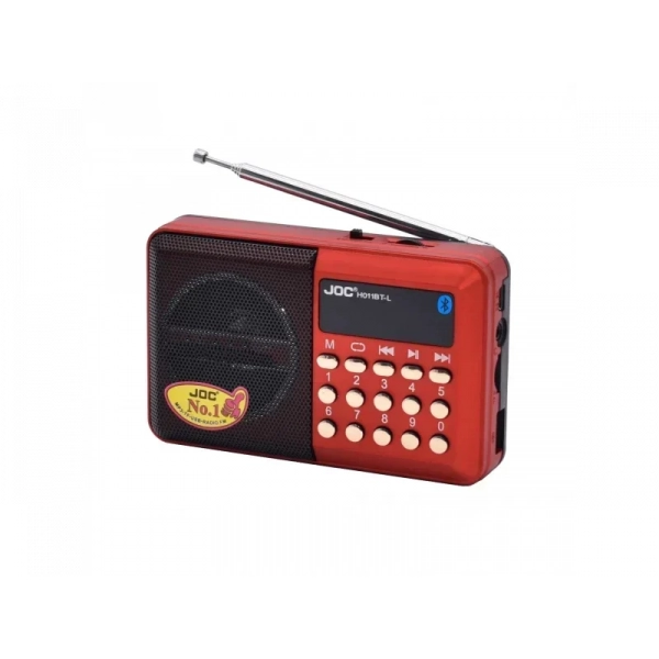 JOC H011BT Επαναφορτιζόμενο Ασύρματο Ραδιόφωνο με υποδοχή κάρτας μνήμης - Κόκκινο