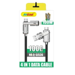 Καλώδιο Data 1m 100W 4 σε 1 Andowl Q-SJ536 μαύρο