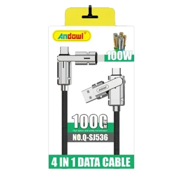 Καλώδιο Data 1m 100W 4 σε 1 Andowl Q-SJ536 μαύρο
