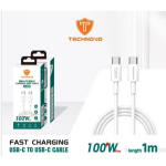 Καλώδιο Φόρτισης Technovo Fast Charger USB-C To USB-C TN-D060 1m Λευκό